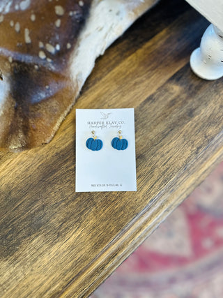Indigo Harvest Pumpkin Earrings