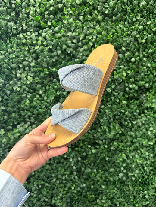 With A Twist Denim Sandal