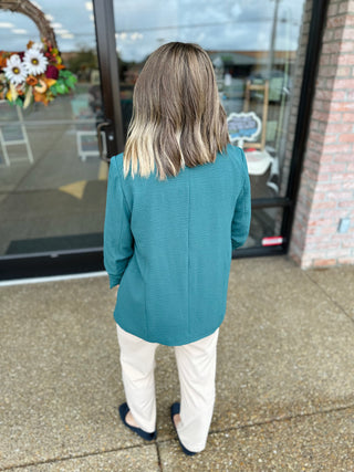 Greenwood Ruched Sleeve Blazer