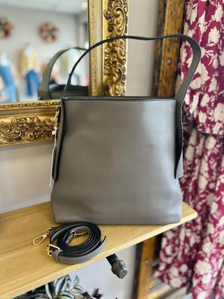 Classic Gray Hobo Bag w/ Crossbody Strap