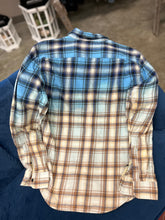 Load image into Gallery viewer, Bright Blue Distressed Flannel Small