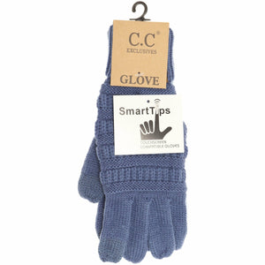 Solid Cable Knit Gloves