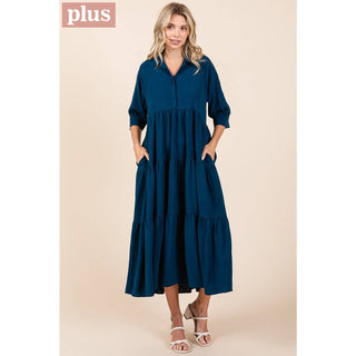 Deep Teal Tiered Maxi Dress