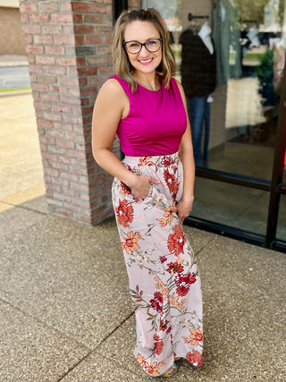 Fuchsia Glow Sleeveless Bodysuit