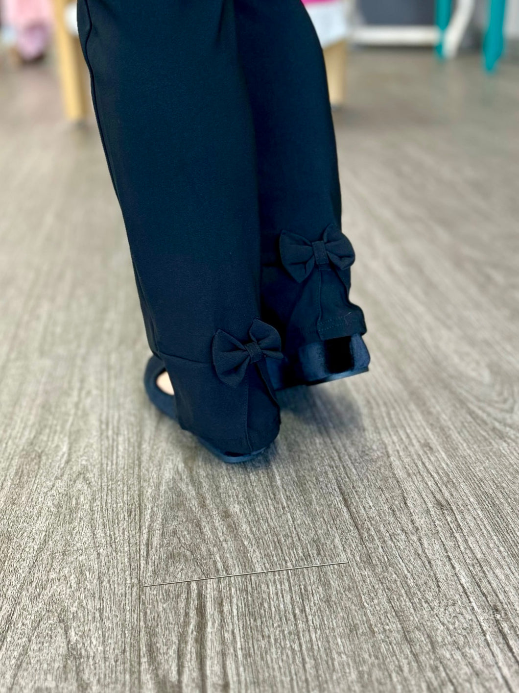 Black Bottom Bows Pants