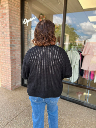 Midnight Open Knit Cardigan