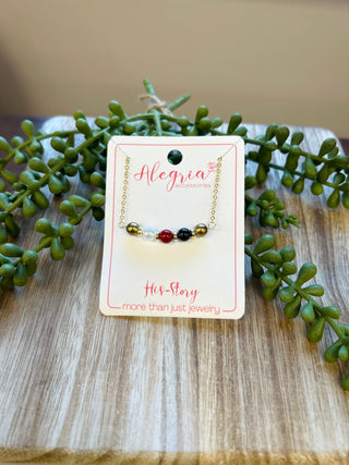 His-Story Colorful Bead Bar Necklace