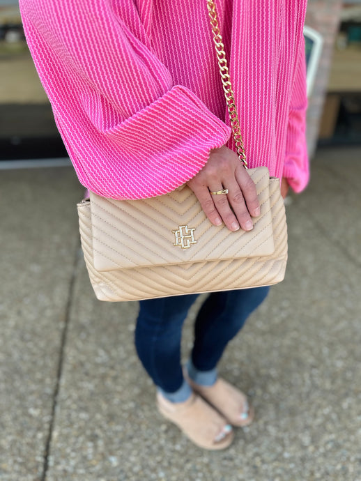 Neutral Quilted Crossbody