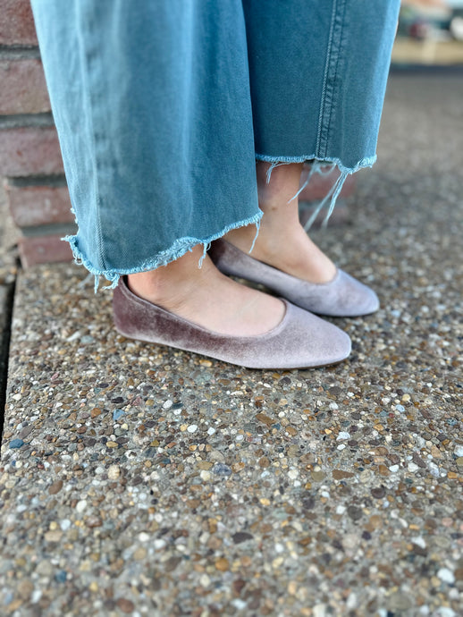 Taupe Velvet Flat