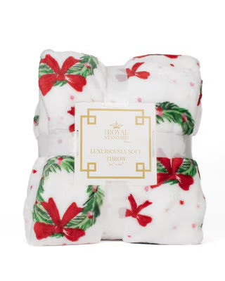 Luxuriously Soft Throw - Holiday Wreath