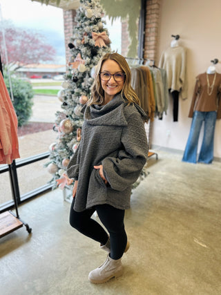 Slate Quilted Comfort Sweater Top