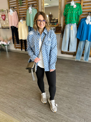 Checkmate Distressed Denim Jacket