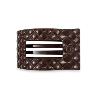 Flat Rectangle Hair Clip | Medium | Truly Taupe Quilted