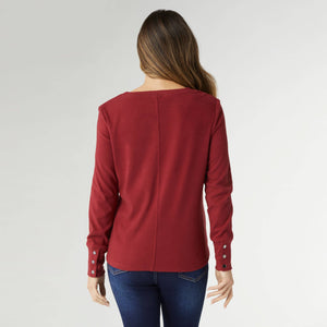 Scarlet Soft Knit Cuff Detail Top