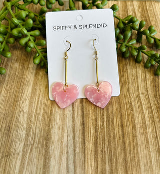 Mina Pink Heart 18K Gold Plated Earrings