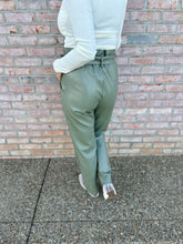 Load image into Gallery viewer, Olive Pleather Trouser