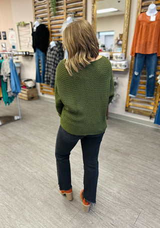 Olive Open Air Sweater