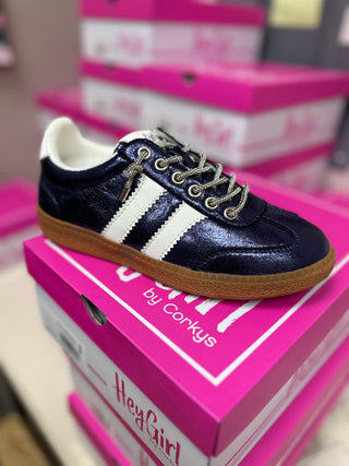 Corky's Heads Up Sneaker Navy Metallic