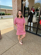 Load image into Gallery viewer, Washed Rose T-Shirt Dress