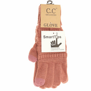 Solid Cable Knit Gloves