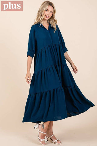 Deep Teal Tiered Maxi Dress