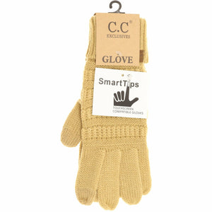 Solid Cable Knit Gloves