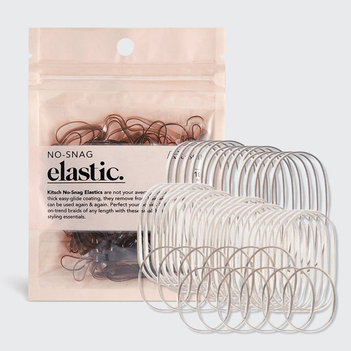 No-Snag Elastic Hair Ties Brown