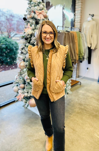 Rustic Ruffle Quilted Vest
