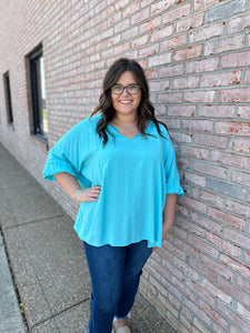 Blue Radiance Ruffled Blouse