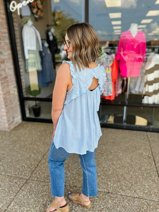 Sky Dotted Daydream Cut-Out Tank