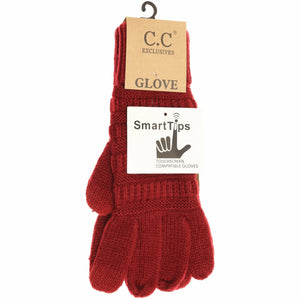 Solid Cable Knit Gloves