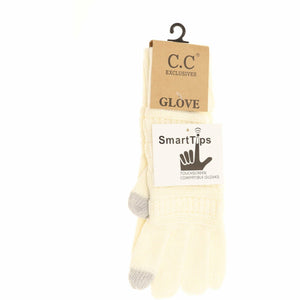 Solid Cable Knit Gloves