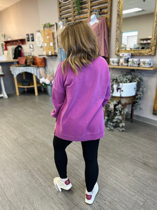 The Cozy Days Solid Pullover in Plum