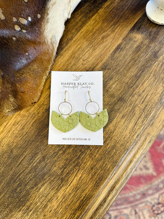 Olive Harvest Bloom Hoop Earrings