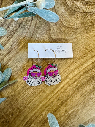 Pink Santa Sparkle Earrings