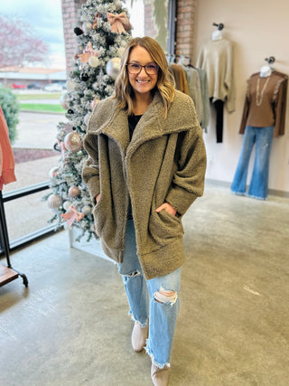 Toasty Timber Sherpa Coat