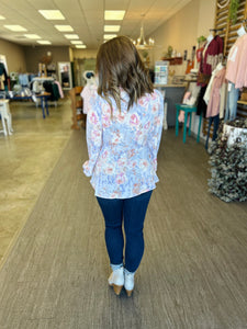 Lilac Floral Chiffon Blouse