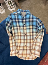 Load image into Gallery viewer, Bright Blue Distressed Flannel Small