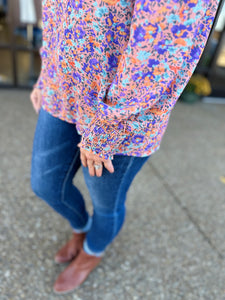 Graceful Lady Floral Print Blouse