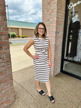 Load image into Gallery viewer, Black &amp; Cream Twist Dress