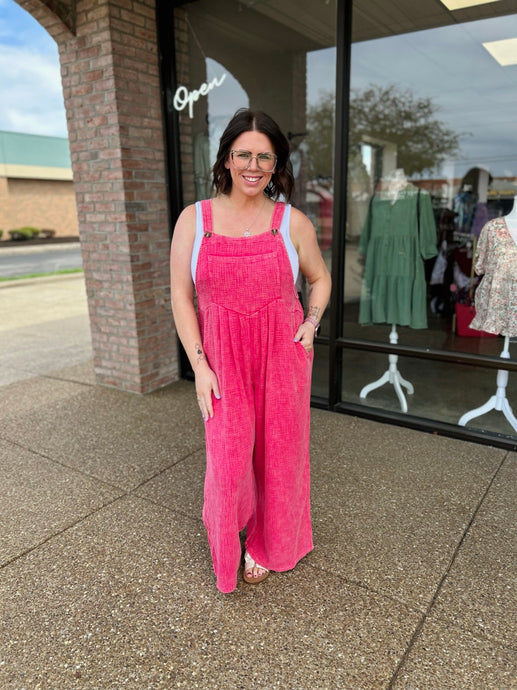 Fuchsia Pocketed Jumpsuit