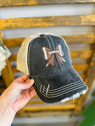 Football Bow Patch Trucker Hat