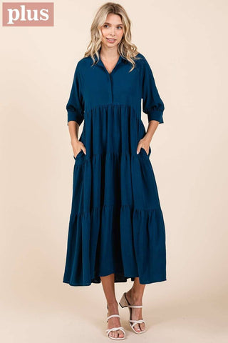 Deep Teal Tiered Maxi Dress