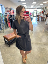 Load image into Gallery viewer, Washed Black Jersey T-shirt Dress