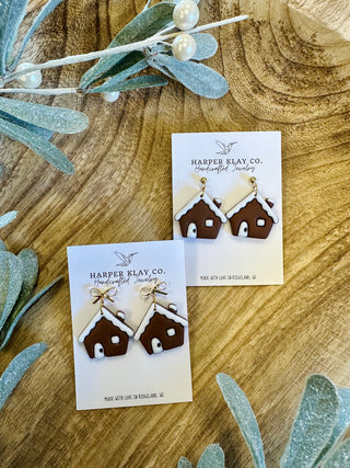 Gingerbread Stud Dangle Earrings