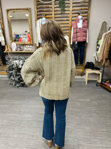 Olive Mix Cozy Knit Sweater