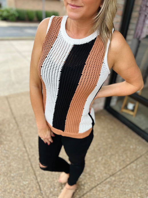 Chic Colorblock Knit Top