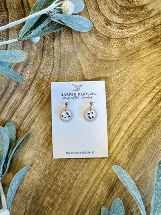 Sprinkled Cookie Stud Dangle Earrings
