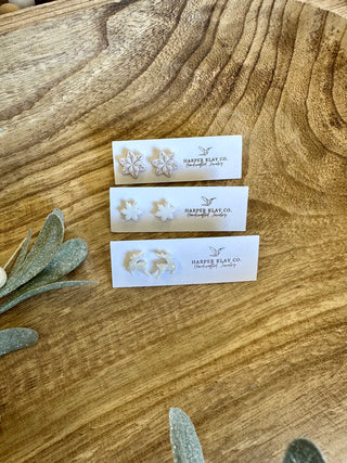White Christmas Studs