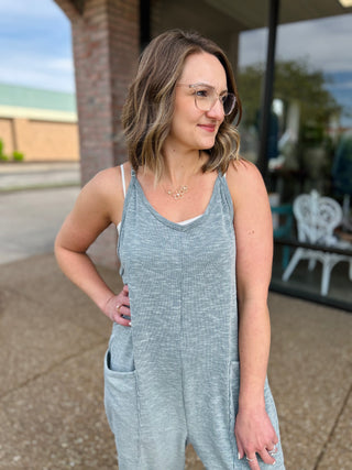 Meadow Mist Ribbed Jumpsuit